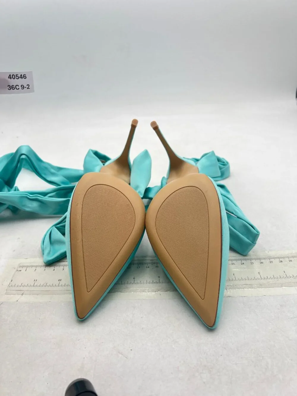FSJ Turquoise Strappy Ankle Wrap Sandal Ribbon Lace-up Stiletto High Heels Pump